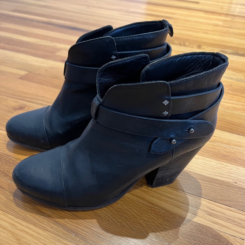 Rag & Bone Harrow black leather bootie